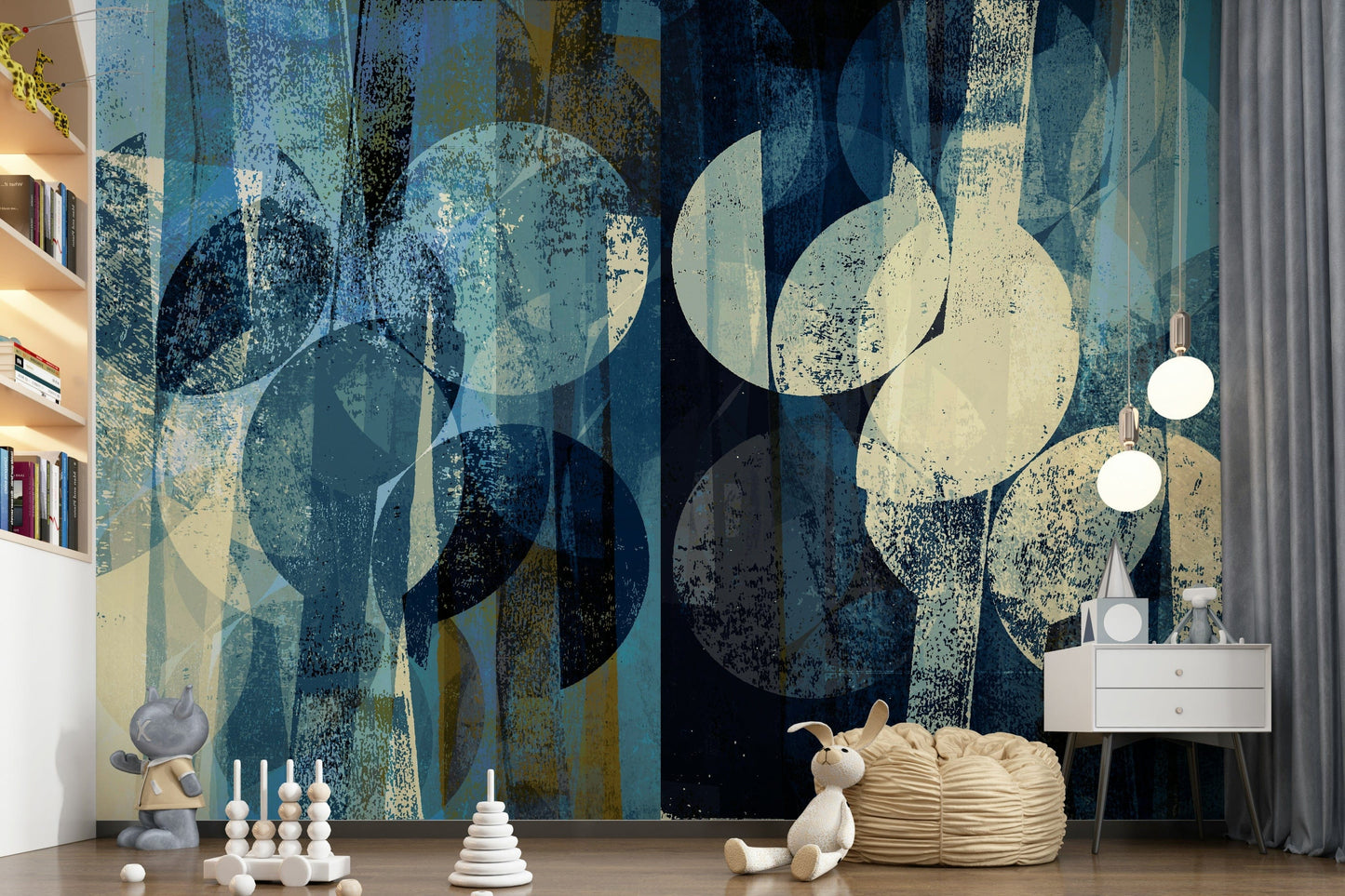 A serene modern pattern wall mural for your decor.