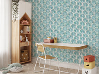 Aesthetic rainbow wallpaper in blue tones
