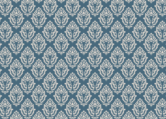 Blue Damast Muster Tapete Wandbild