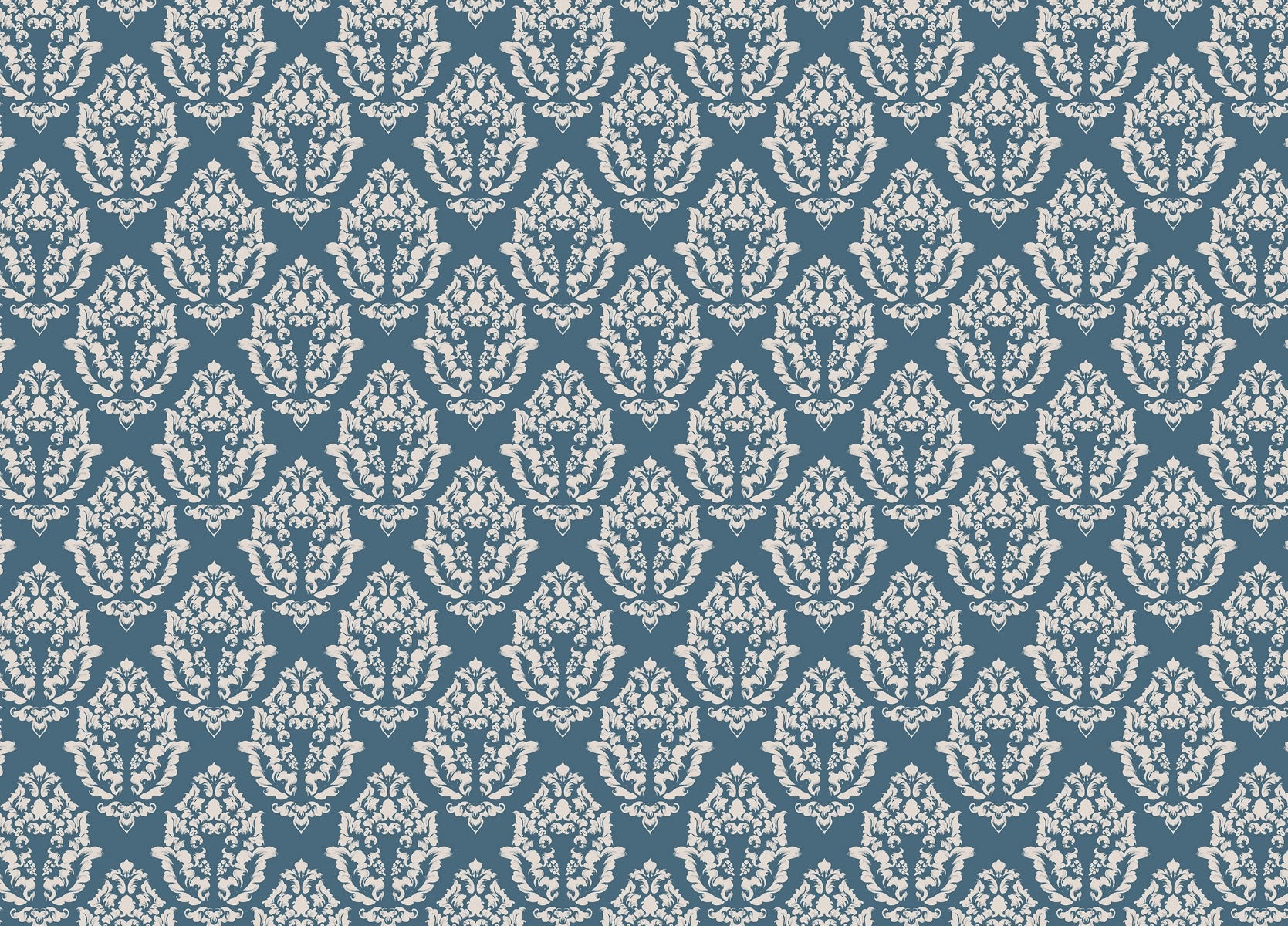 Fond de papier peint de motif de damasque bleu