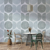 A beautiful modern geometric wall mural for a living room.


