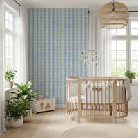 Blue Bloom Stripes Wallpaper⁠