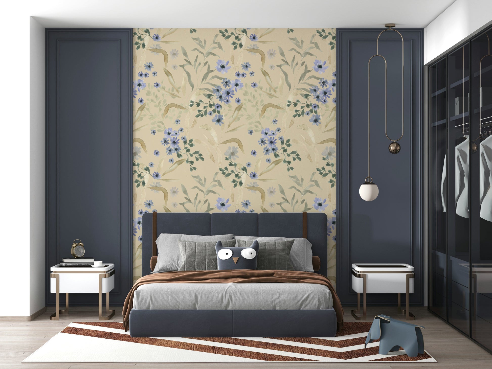 Artistic watercolor bloom wallpaper with layered, fluid florals.