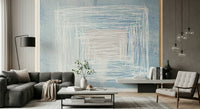 A graceful subtle pattern wall mural in cool, neutral tones.
