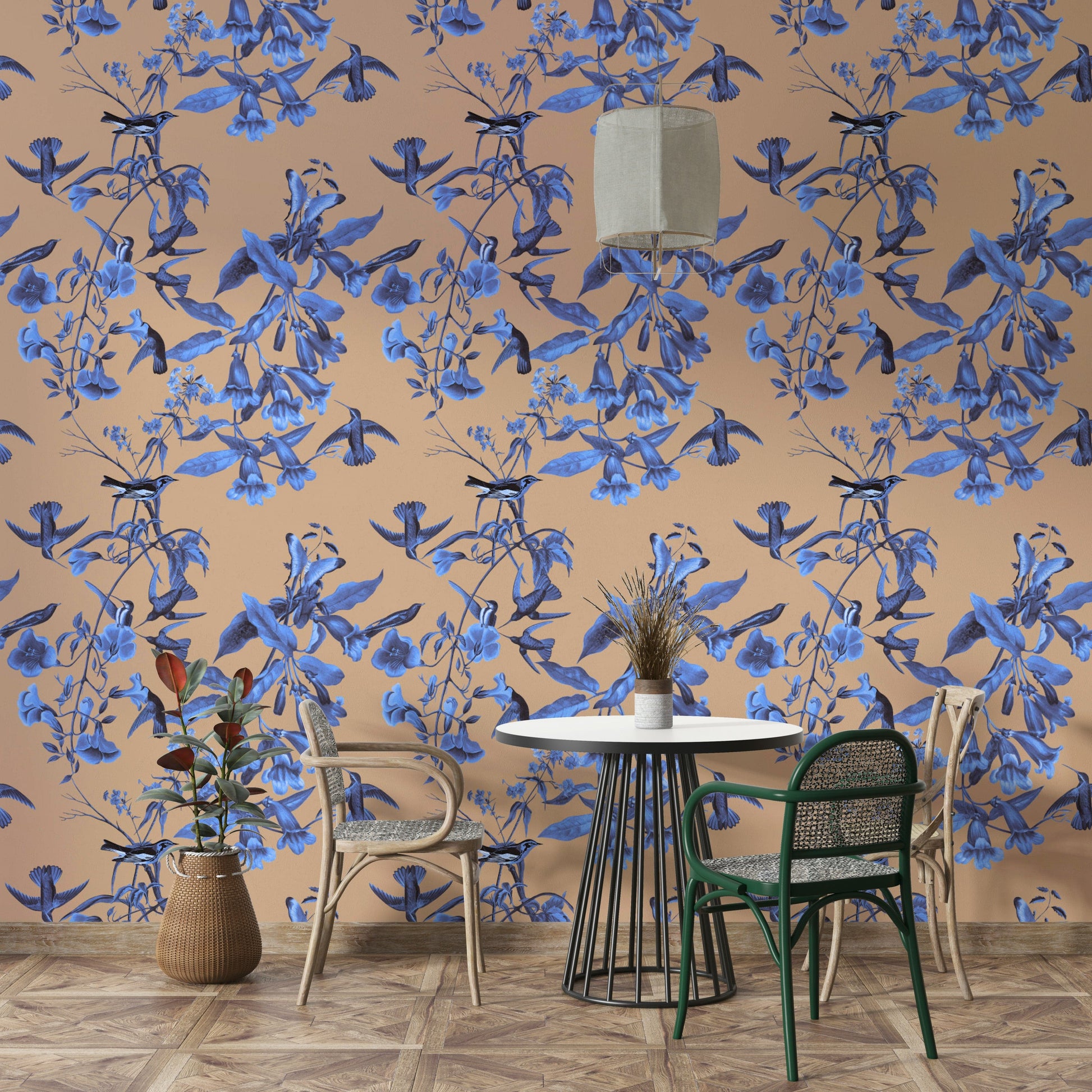 A classic floral design wallpaper for walls.

