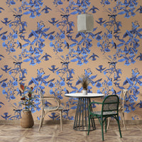 A classic floral design wallpaper for walls.


