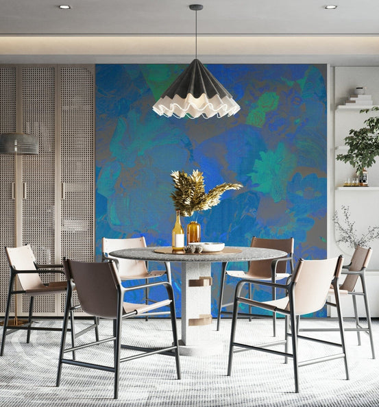 A beautiful modern art wall mural of delicate flowers.

