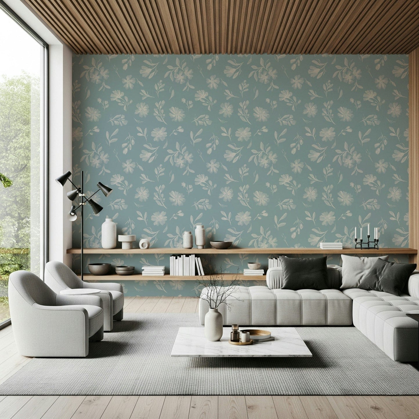Soft Floral Whisper dainty petal pattern wallpaper for walls.