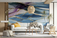 The mural has a modern, chic feel.

