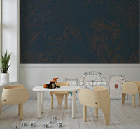 Oversized palm leaves Twilight Canopy wallpaper for walls designer pattern.
