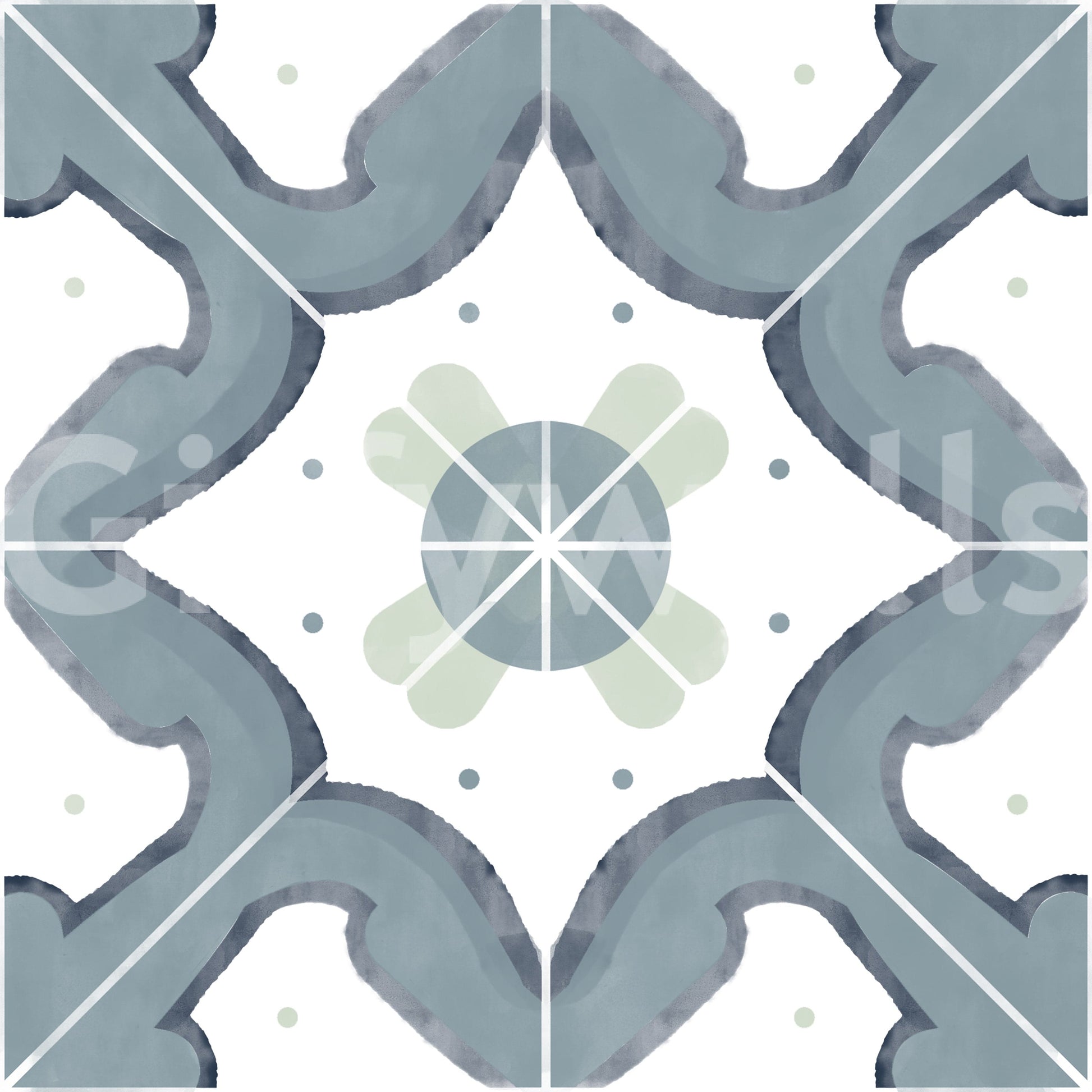 Wallpaper with a pattern of classic squares

