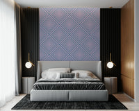 Abstract Linear Rhythm mural, striking intersecting line graphic.