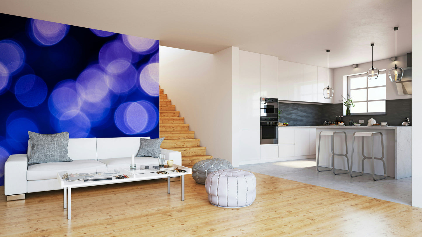 A calming water movement wallpaper mural that defines a space.

