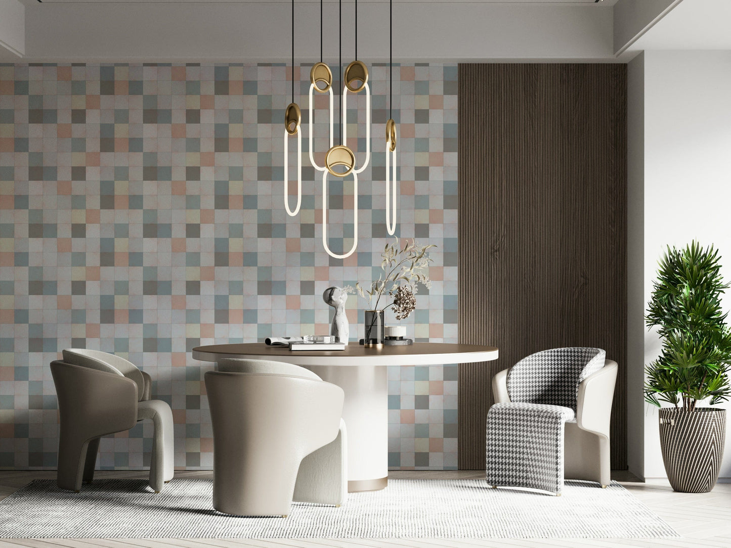 Soft Mosaic Tiles ‚Äì Blue Mist Wallpaper‚Å†