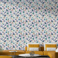 Contemporary wallpaper with abstract poppy flowers

