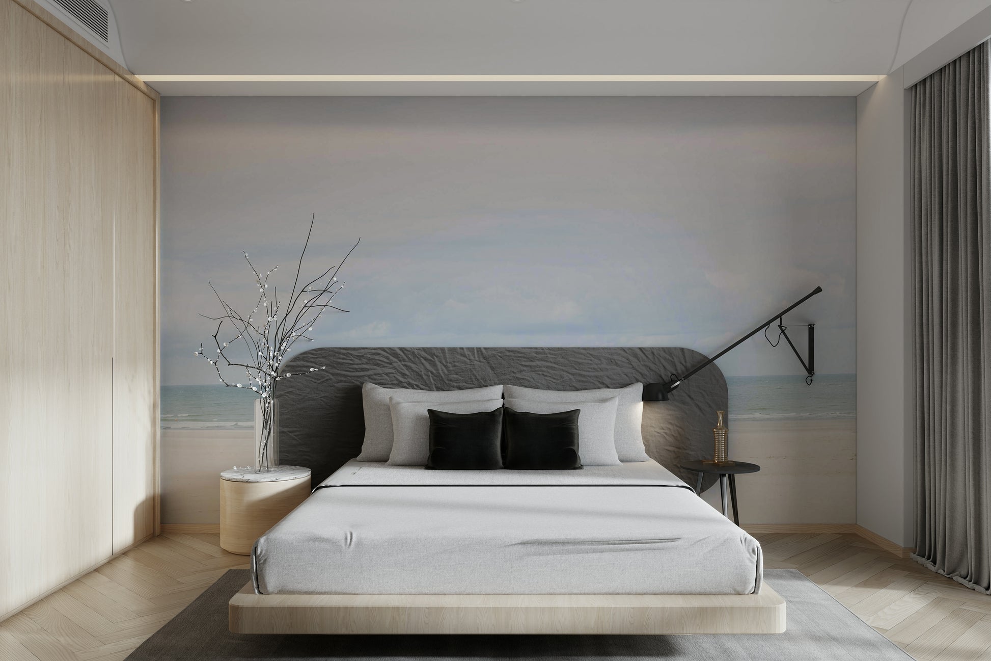 Wallpaper featuring a cityscape with blue rooftops

