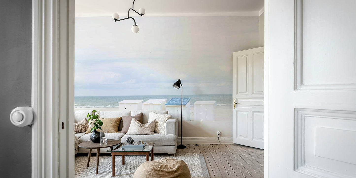 Blue roof tile design for creative wall décor

