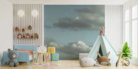 Blue Sky Dreamy cloud aesthetic displayed as a textured wallpaper.