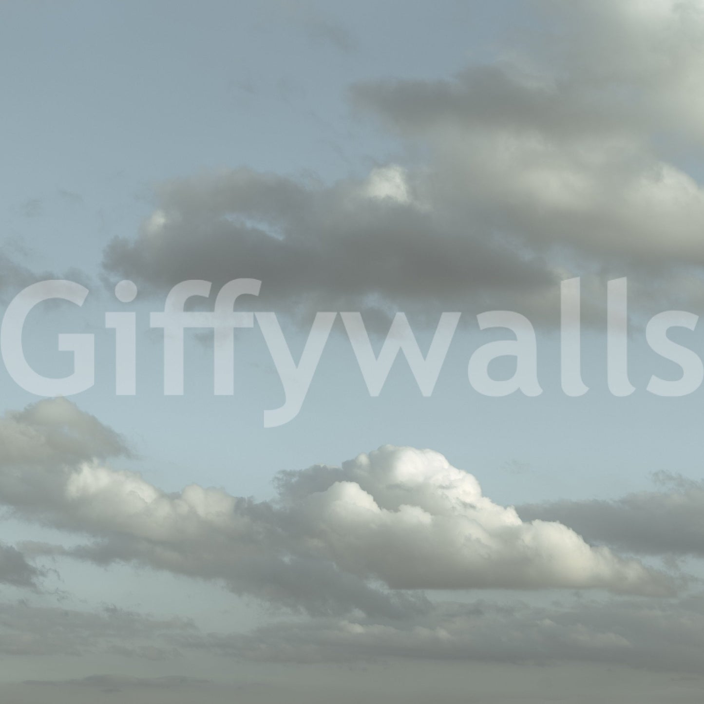 Bright blue sky wall mural adding a sense of height and space