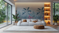 Banana leaf and flower wallpaper mural
