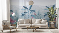 Colorful tropical paradise wall mural
