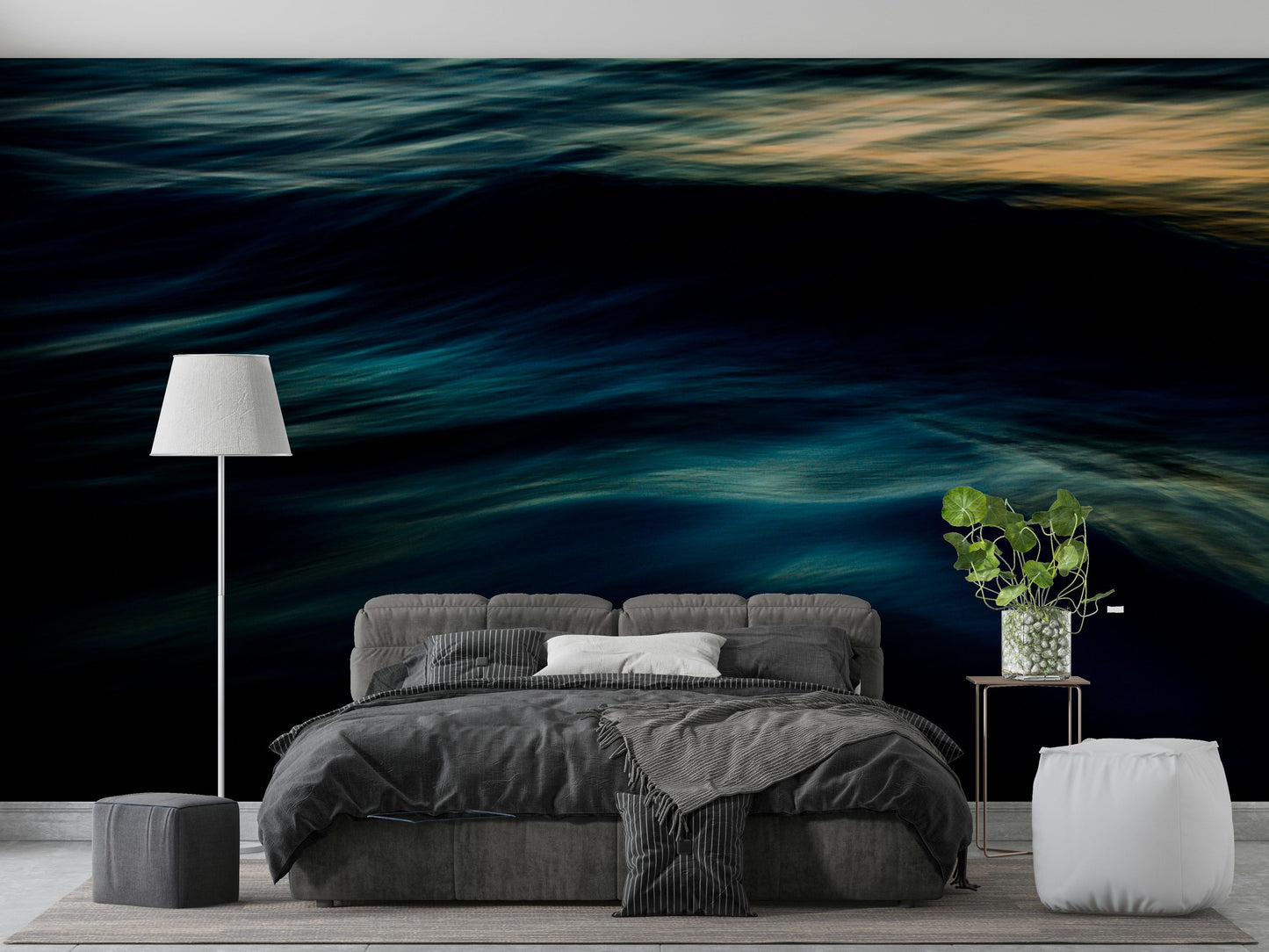 An artistic nature seascape mural for home decor.

