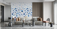 Floral wall decor with bluebells for a nursery feature wall