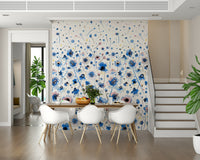 Close up of Bluebell Blush Wall Mural showing color details