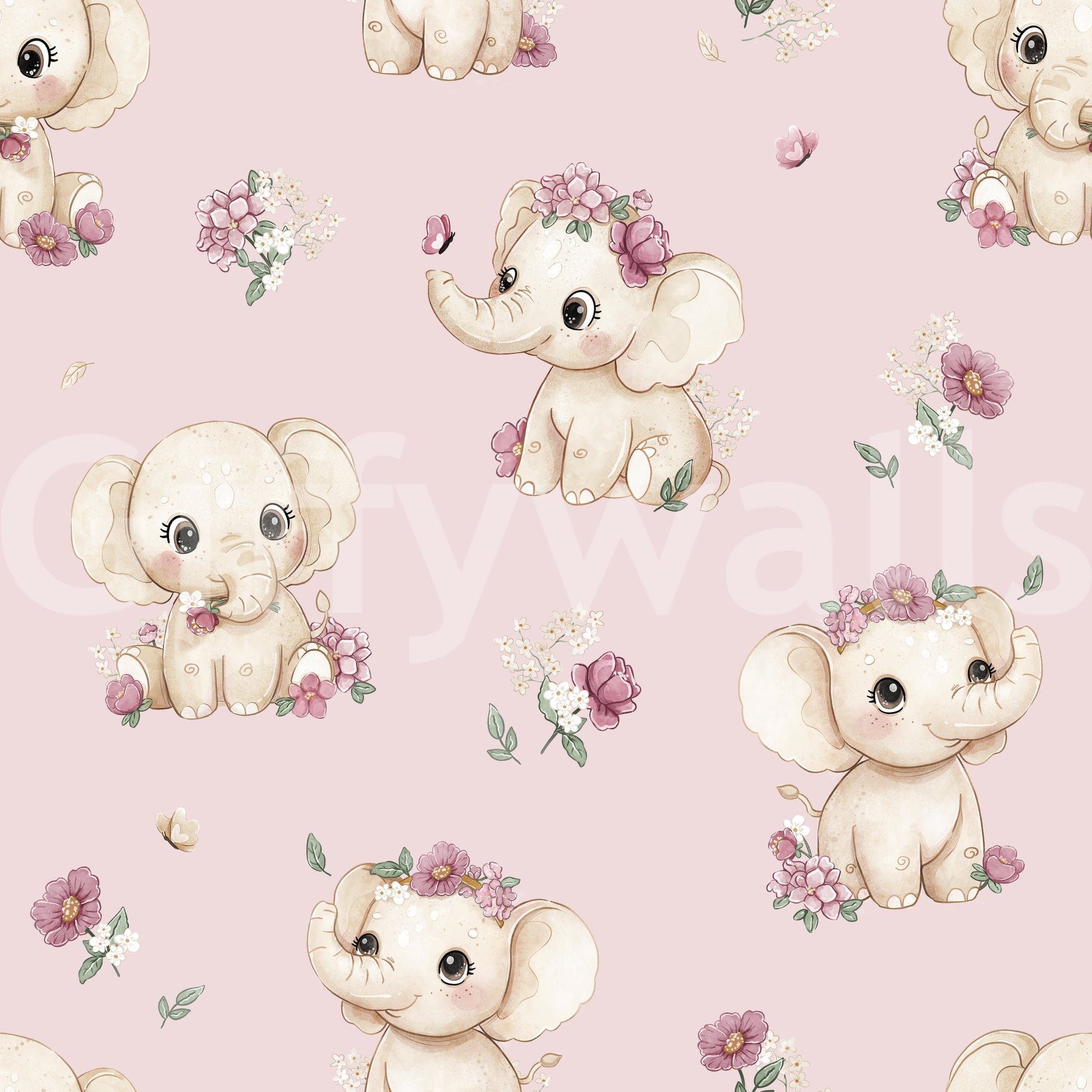 Blush and Bloom wallpaper creating warm, soft ambiance

