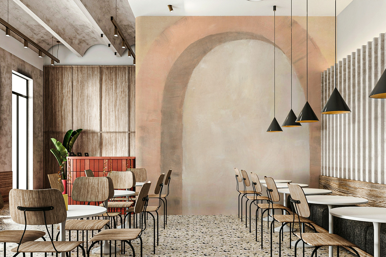 Blush archway abstract wallpaper

