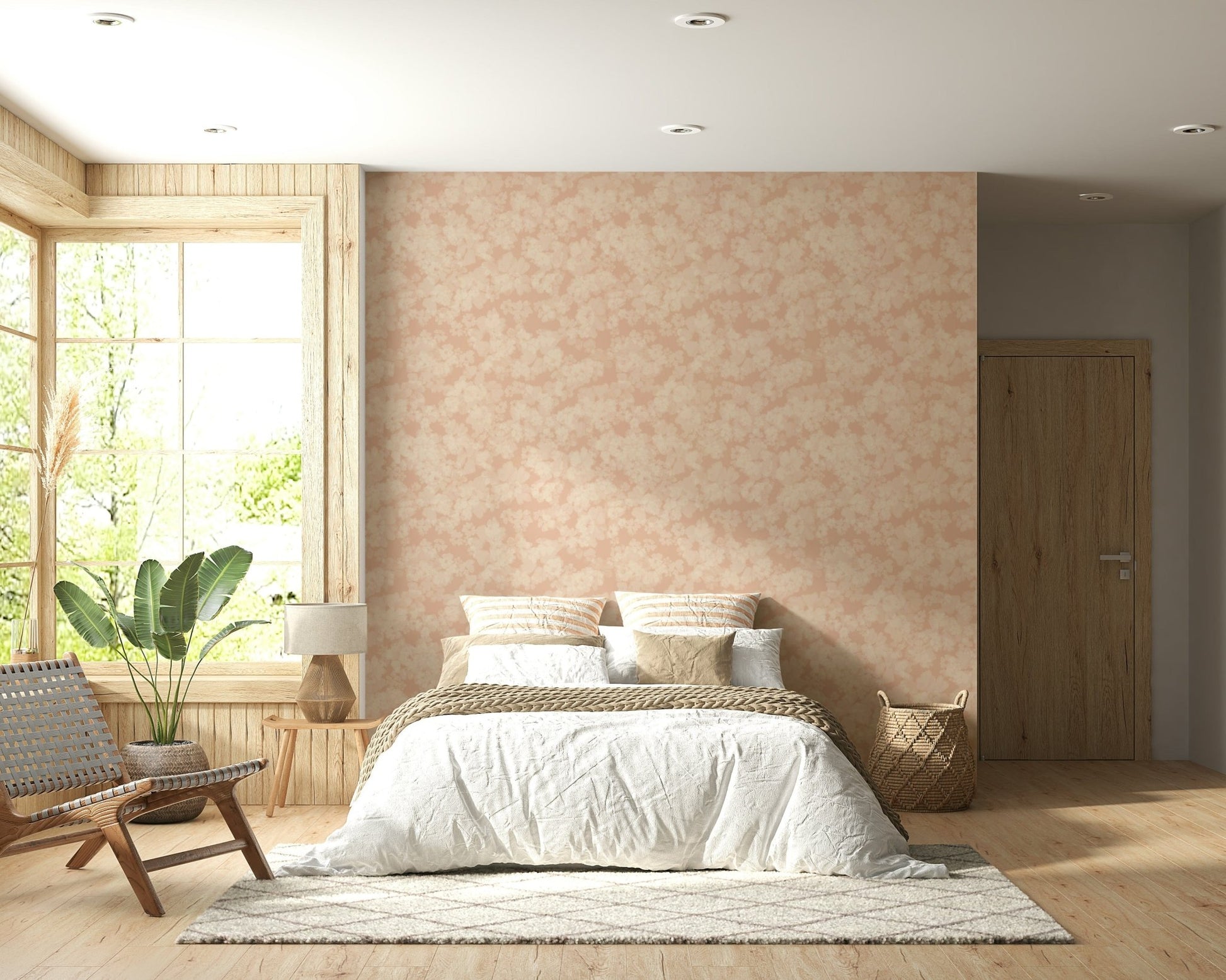 Gentle flowing brushstroke effect in Blush Bloom Brushstrokes backdrop.