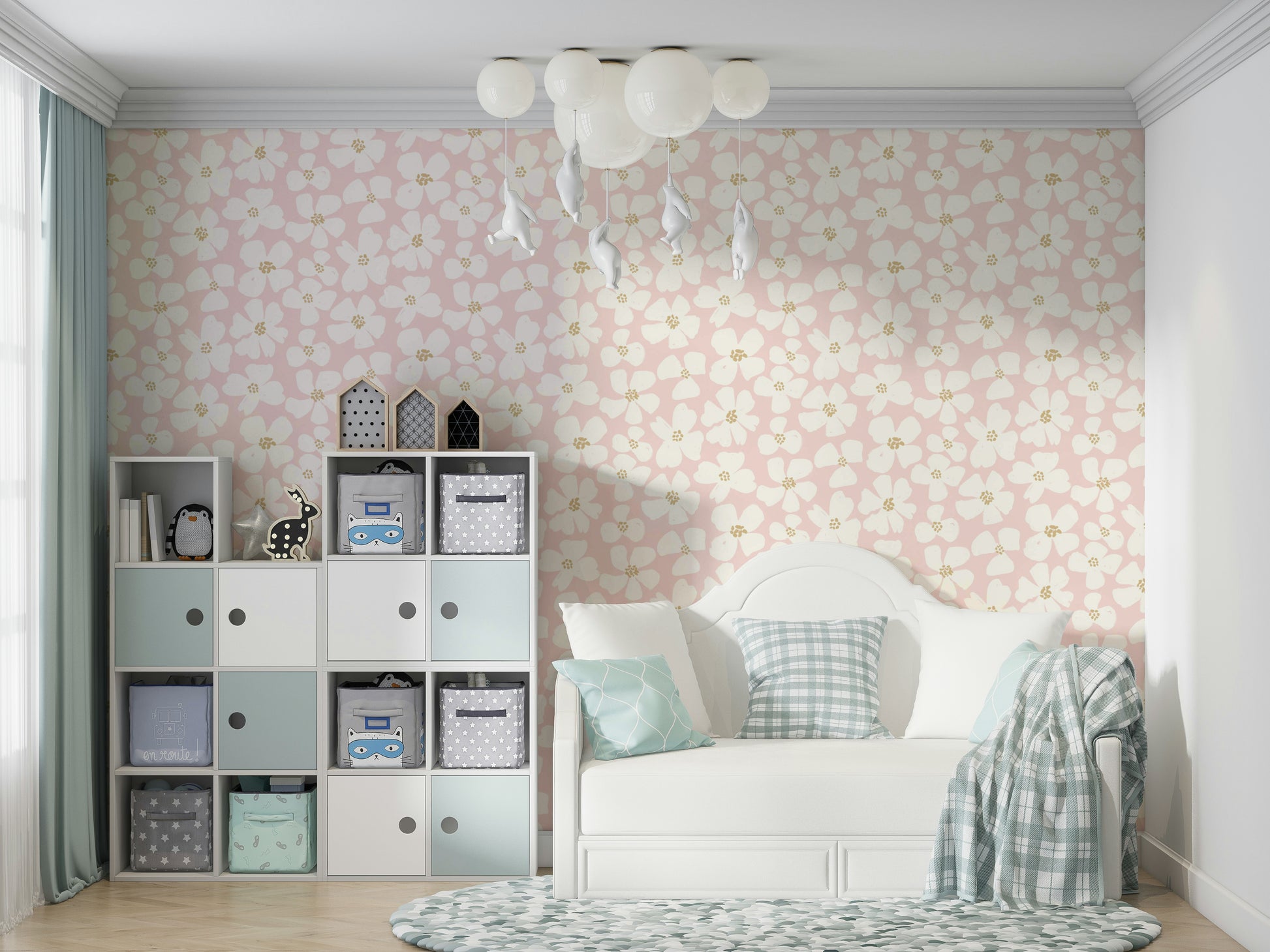 Modern blush mural wallpaper

