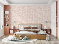 Blush floral mural bedroom wallpaper

