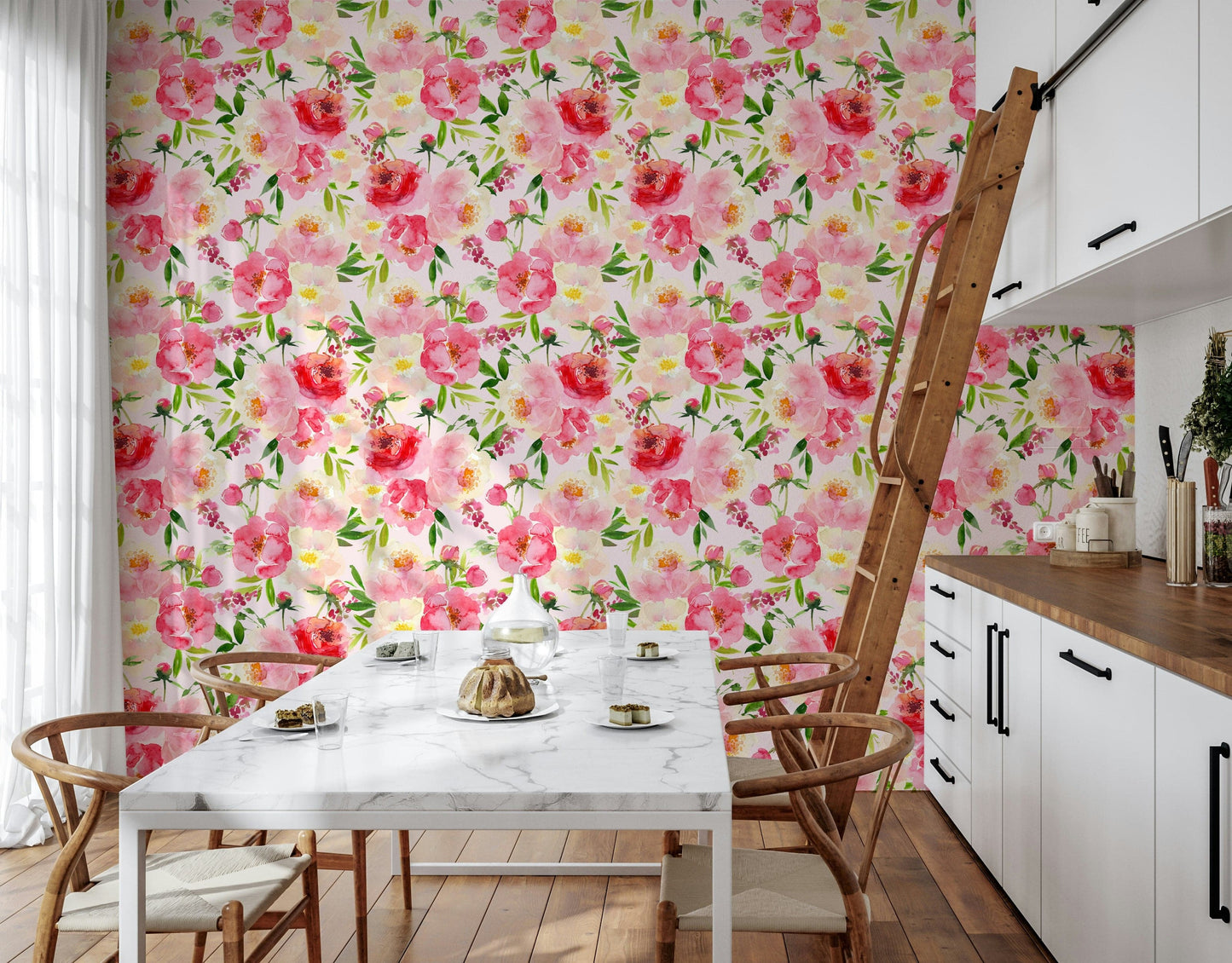 Blush Bloom Watercolor Wallpaper⁠