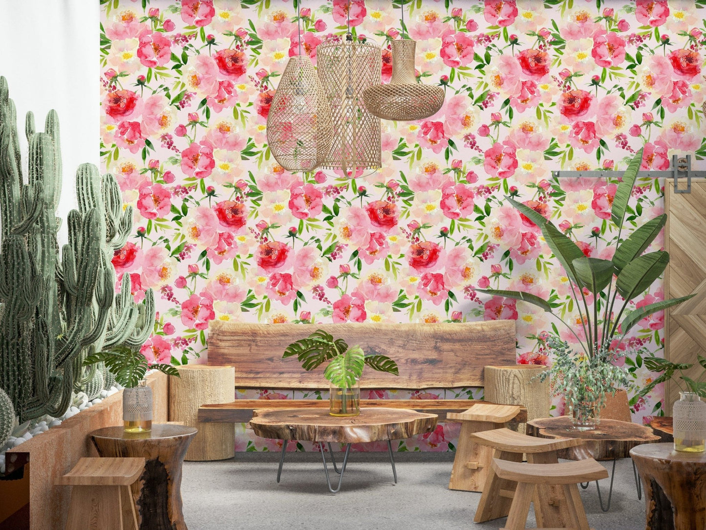 Blush Bloom Watercolor Wallpaper⁠