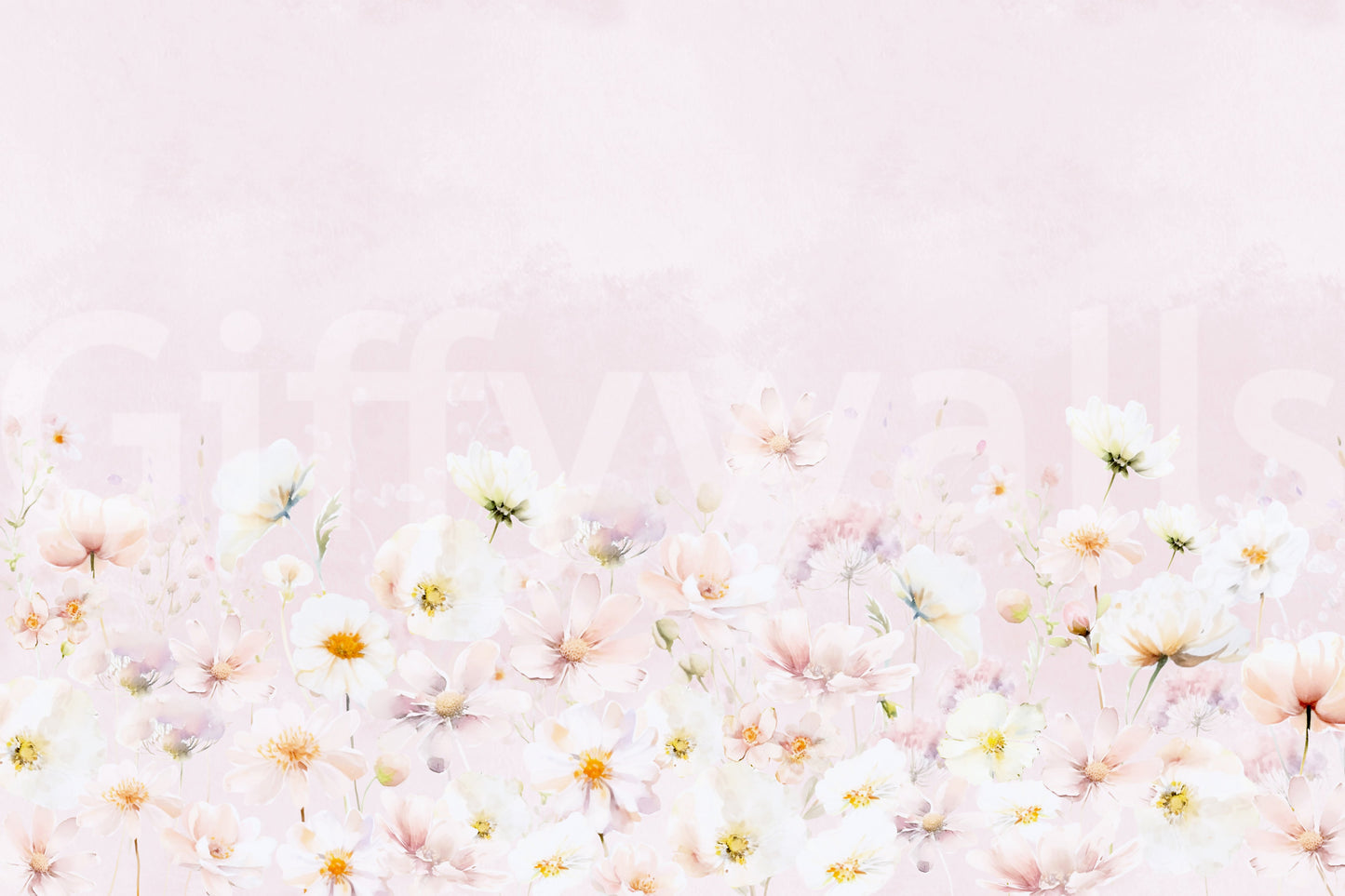 Light pink wildflower mural

