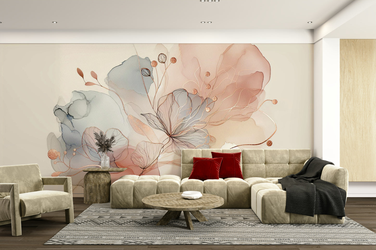 Blush Botanical Dream Wall Mural