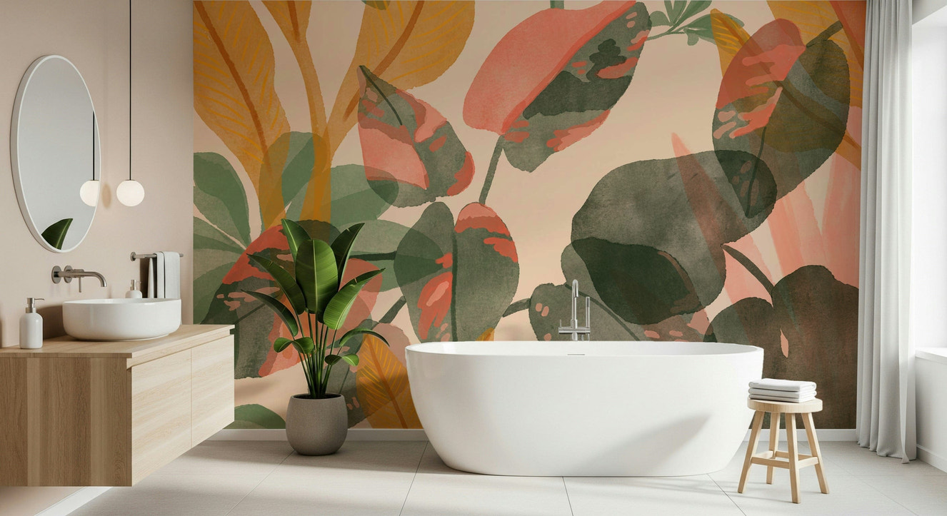 A serene subtle flower wall mural for your decor.