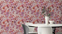 Blush coral floral tropical wallpaper design

