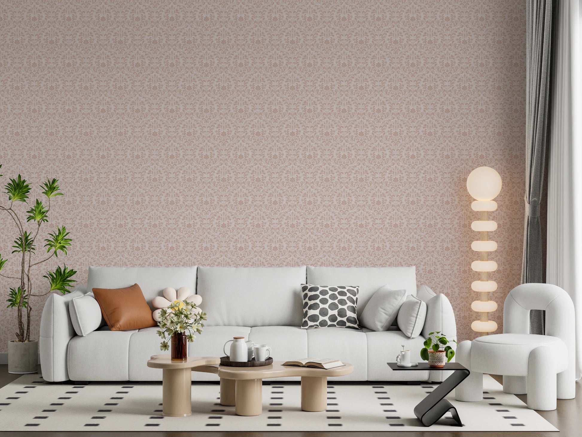 Blush Damask Dream Wallpaper⁠