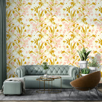 This wallpaper is suitable for a living room, a sunroom, or a creative space.
