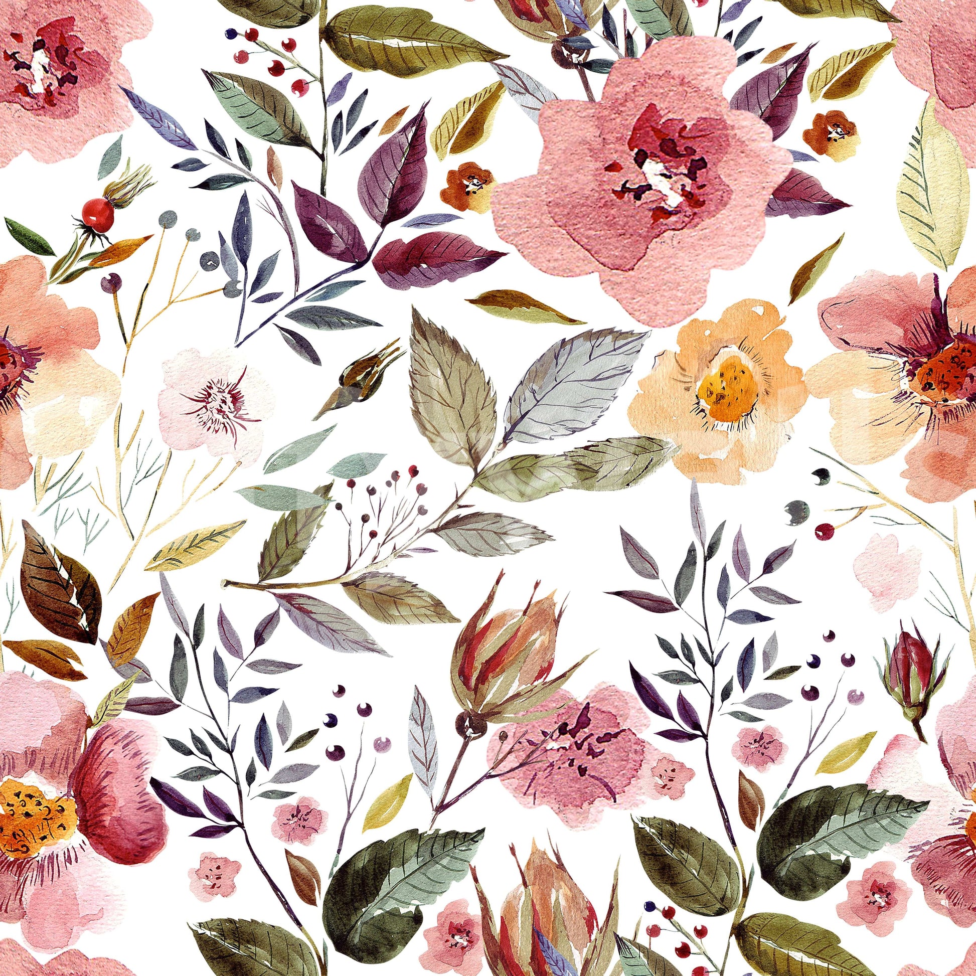 Feminine wallpaper for walls Blush Bloom Echo artistic style.