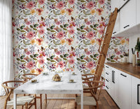 Premium Blush Bloom Echo vinyl wall covering subtle beauty.