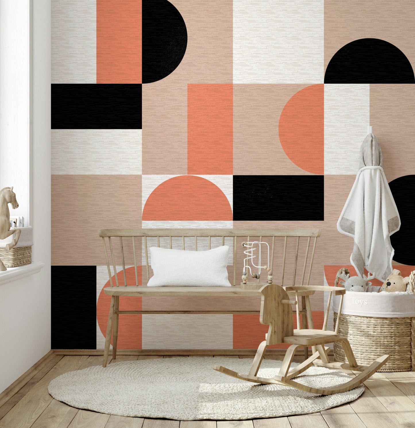 Blush Geometry Wall Mural