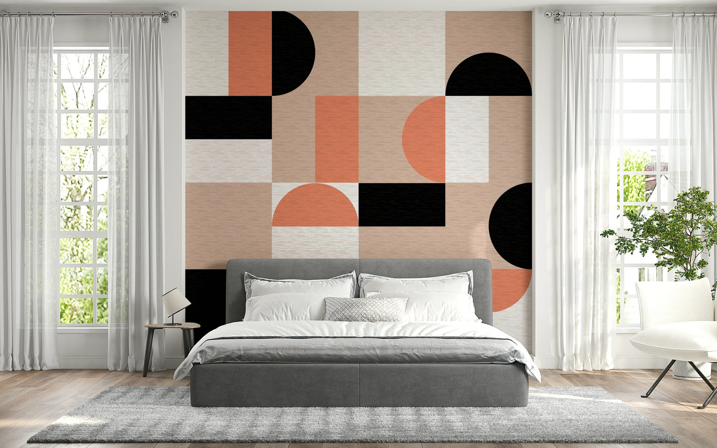 Blush Geometry Wall Mural