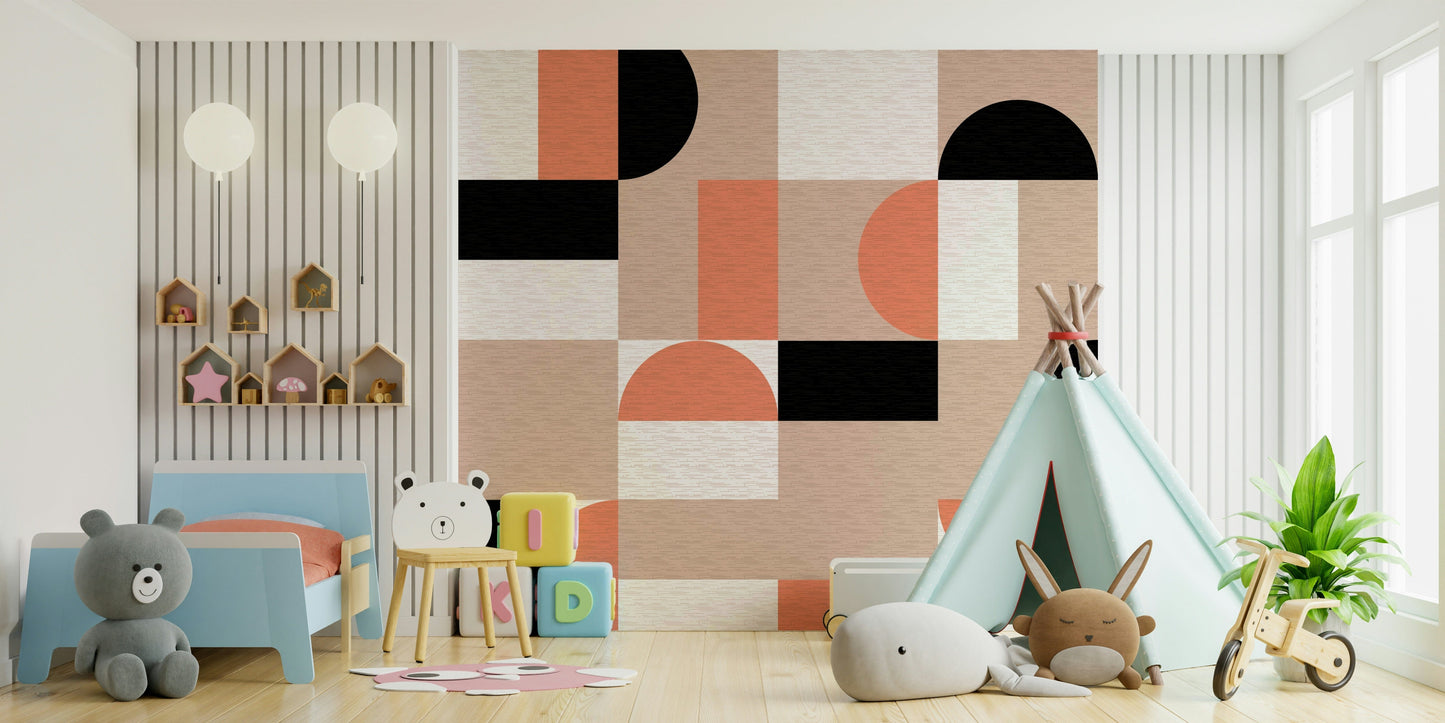 Blush Geometry Wall Mural