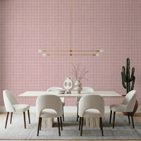 Blush Linen Grid Wallpaper⁠