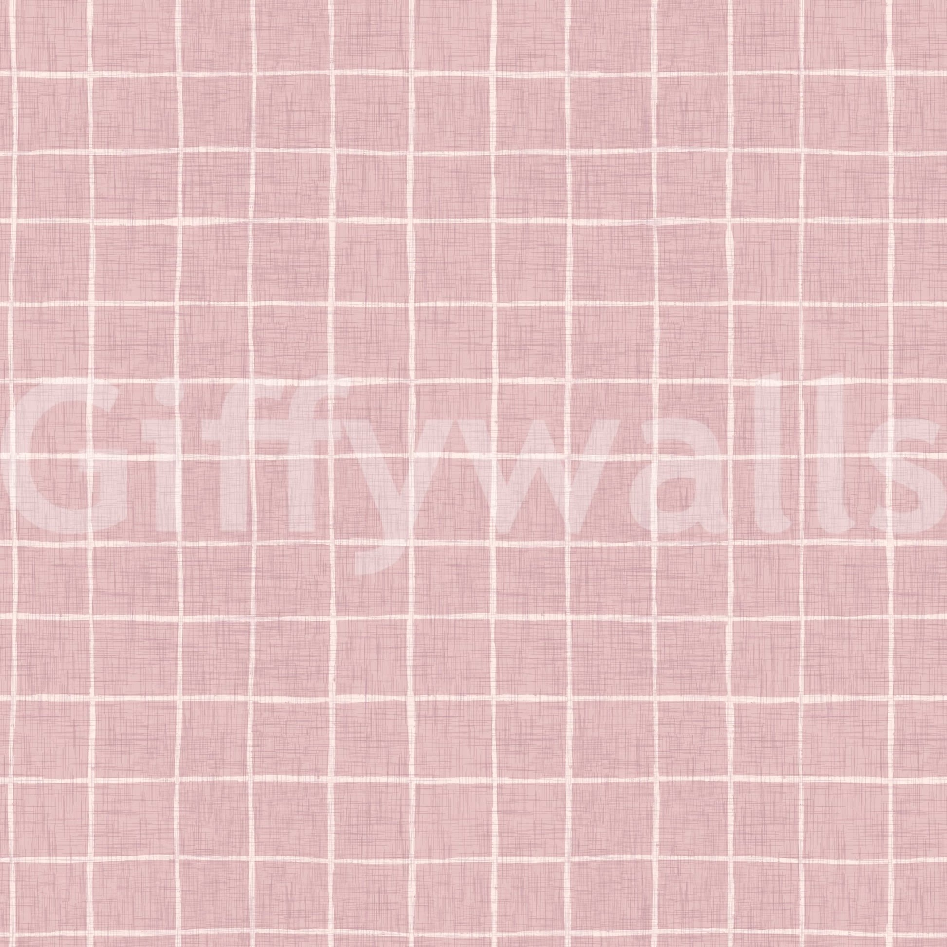 Blush Linen Grid Wallpaper⁠