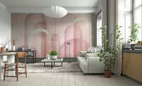 Serene blush pink archway design wallpaper for walls

