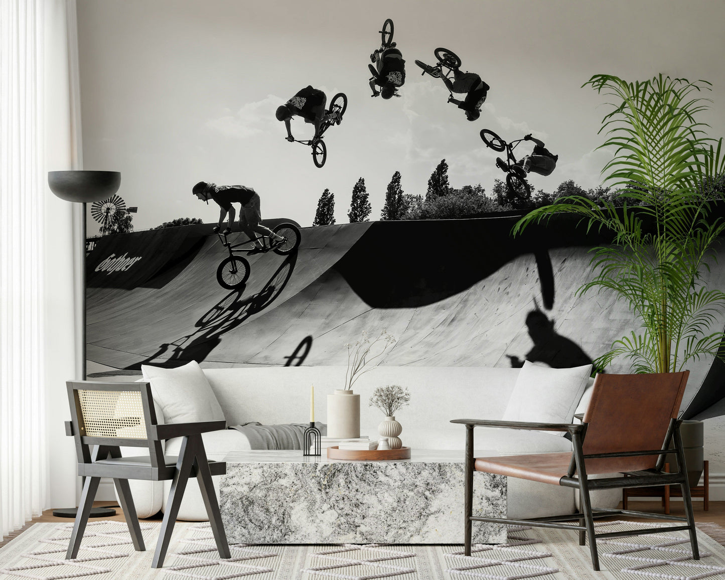Monochrome BMX: Shadow & Style Wall Mural -2545318